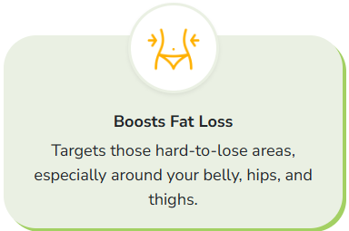 Icon of a waistline with arrows pointing inward, symbolizing targeted fat loss around the belly, hips, and thighs.