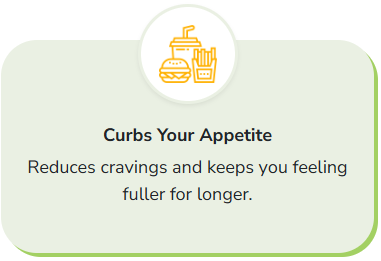 Icon of a food tray with fries and a drink, symbolizing appetite control and reduced cravings.