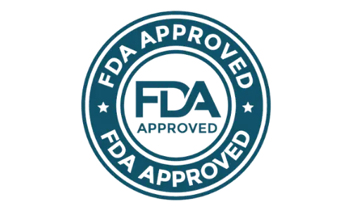 Blue FDA approved badge