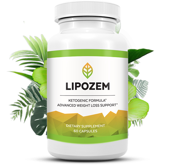 Lipozem weight loss supplement bottle with natural fat-burning formula.